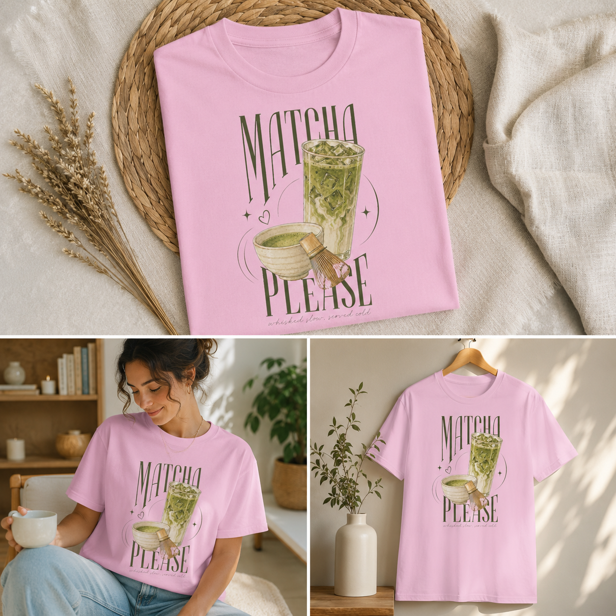 Camiseta Matcha Please — Diseño Retro