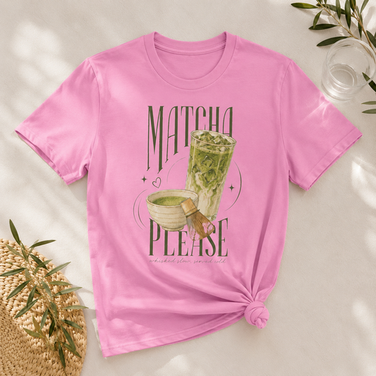 Camiseta Matcha Please — Diseño Retro