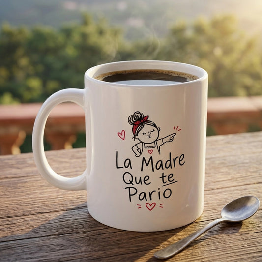 Taza La Madre que te Parió 11oz — Humor Boricua