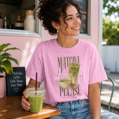 Camiseta Matcha Please — Diseño Retro