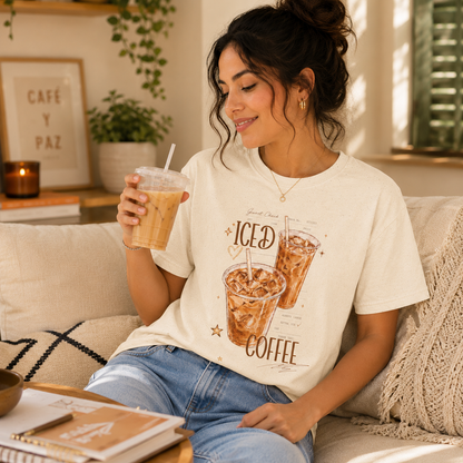 Camiseta Iced Coffee — Retro Café Frío