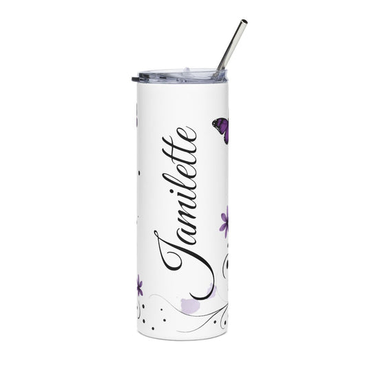 Tumbler Mariposas 20oz — Personalizado con Nombre