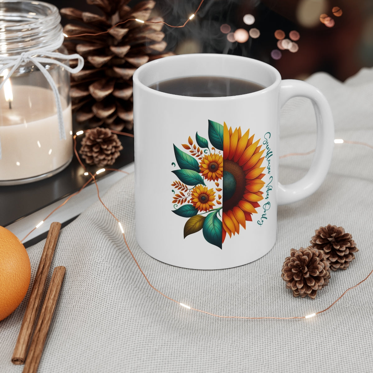 Taza Girasol 11oz — Sunflower Vibes Only