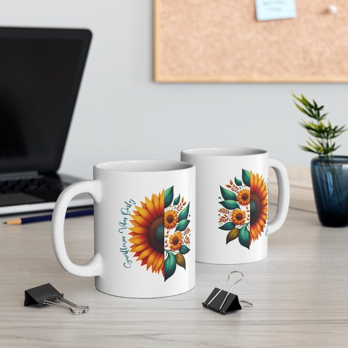 Taza Girasol 11oz — Sunflower Vibes Only
