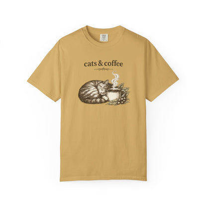 Camiseta Cats & Coffee — Gatos y Café